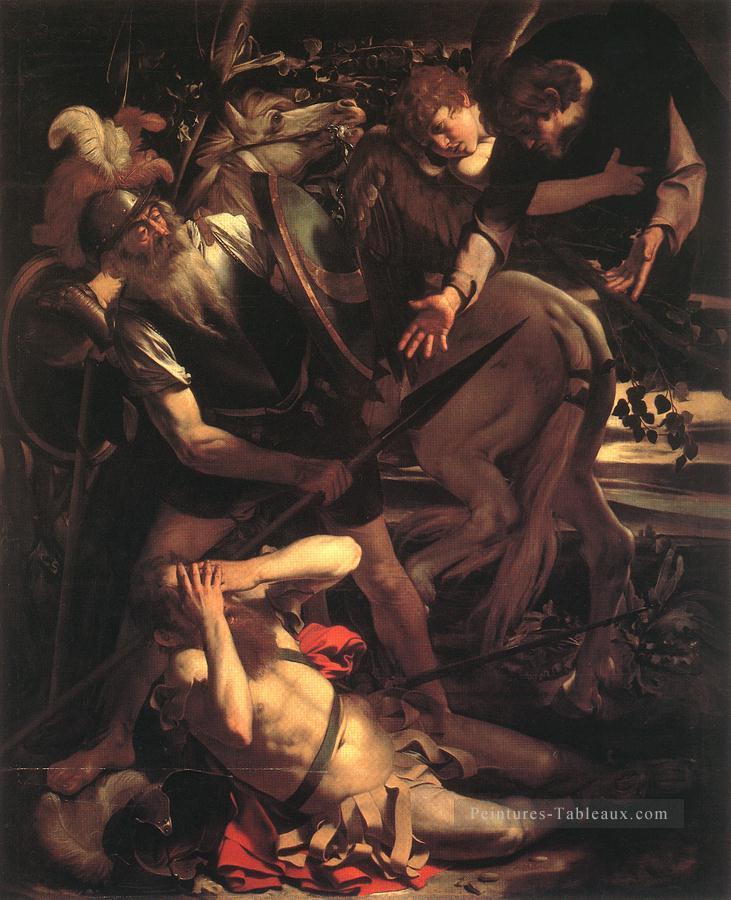 La conversion de St Paul Caravaggio Peintures à l'huile